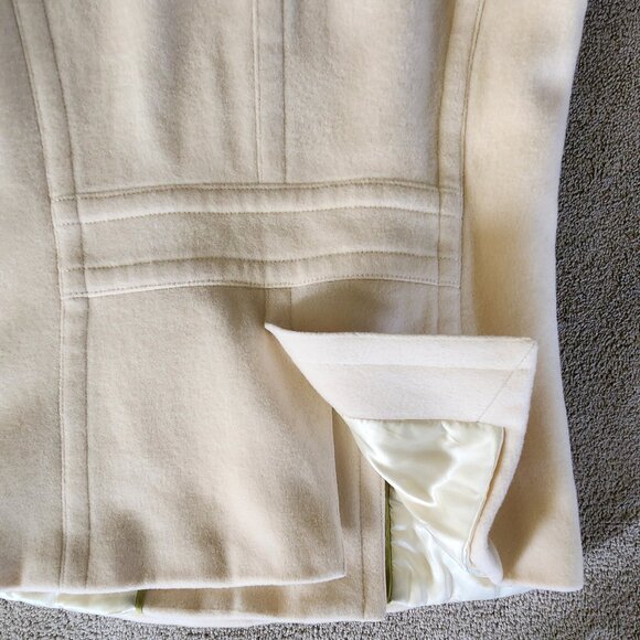 J. Crew Wool ivory/cream double breasted pea coat Sz XS pockets - Picture 9 of 11